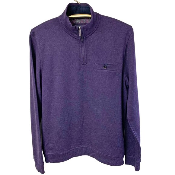 Ted Baker London Valerio Purple 1/4 Zip kit Pullover - Picture 2 of 10